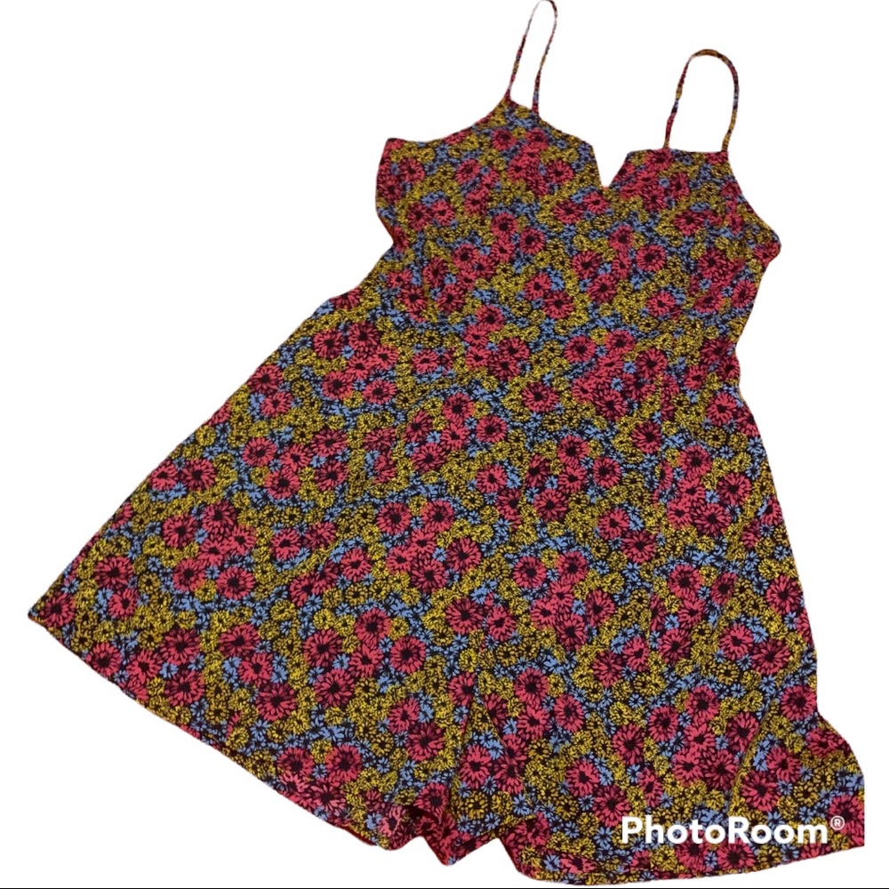 Arizona Jean Co Pink/Yellow Floral Romper Size L